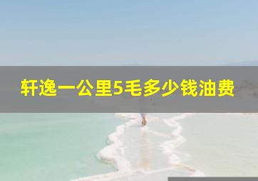 轩逸一公里5毛多少钱油费