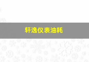 轩逸仪表油耗