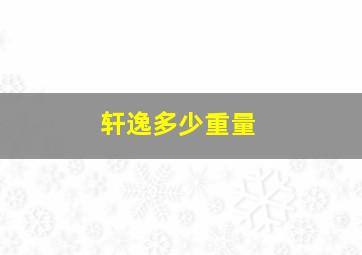 轩逸多少重量