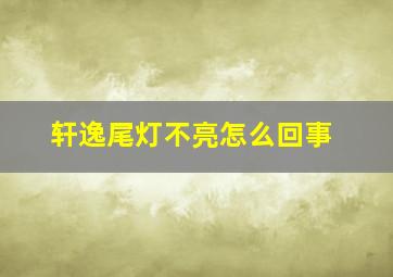 轩逸尾灯不亮怎么回事