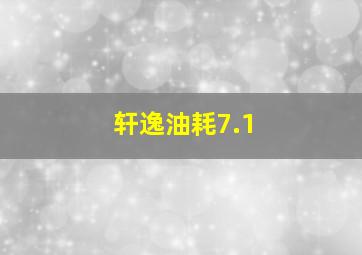 轩逸油耗7.1