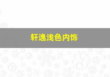 轩逸浅色内饰