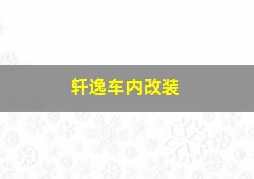 轩逸车内改装