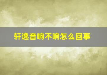 轩逸音响不响怎么回事