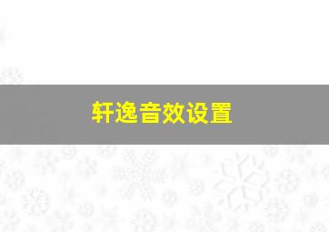 轩逸音效设置