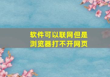 软件可以联网但是浏览器打不开网页