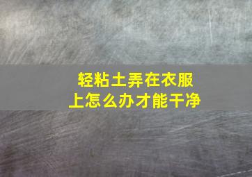 轻粘土弄在衣服上怎么办才能干净