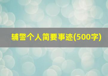 辅警个人简要事迹(500字)