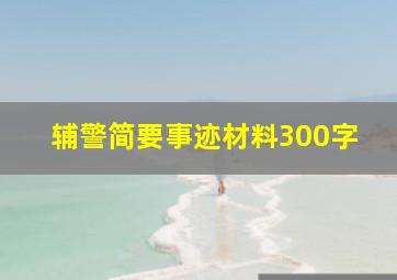 辅警简要事迹材料300字