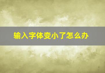 输入字体变小了怎么办