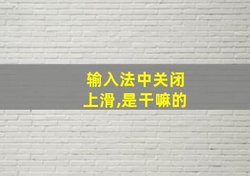 输入法中关闭上滑,是干嘛的