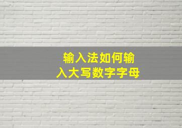 输入法如何输入大写数字字母