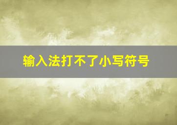 输入法打不了小写符号