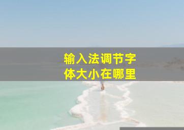 输入法调节字体大小在哪里