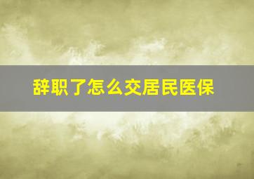 辞职了怎么交居民医保