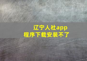 辽宁人社app程序下载安装不了