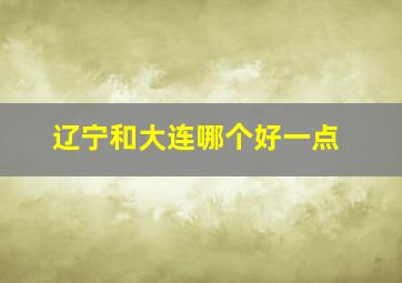 辽宁和大连哪个好一点