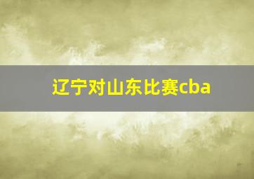 辽宁对山东比赛cba