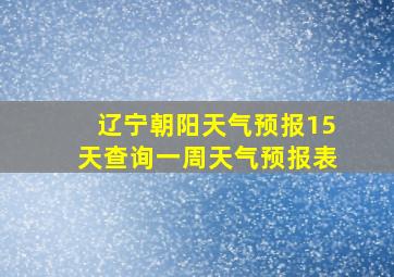 辽宁朝阳天气预报15天查询一周天气预报表