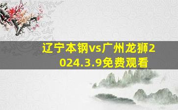 辽宁本钢vs广州龙狮2024.3.9免费观看