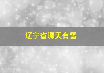 辽宁省哪天有雪