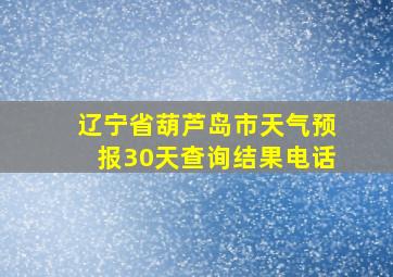 辽宁省葫芦岛市天气预报30天查询结果电话