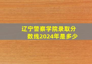 辽宁警察学院录取分数线2024年是多少