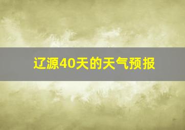 辽源40天的天气预报