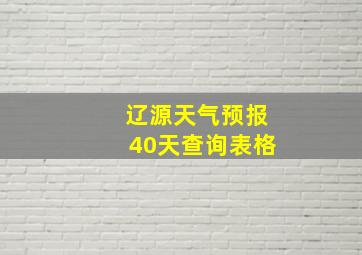 辽源天气预报40天查询表格