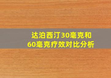 达泊西汀30毫克和60毫克疗效对比分析