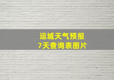 运城天气预报7天查询表图片