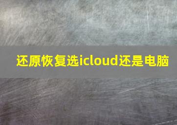 还原恢复选icloud还是电脑