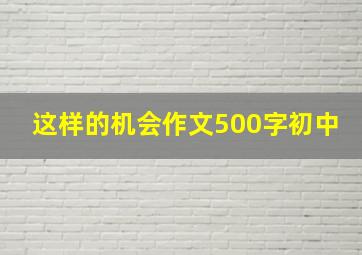 这样的机会作文500字初中