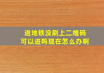 进地铁没刷上二维码可以进吗现在怎么办啊