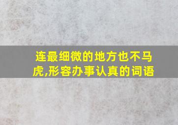 连最细微的地方也不马虎,形容办事认真的词语