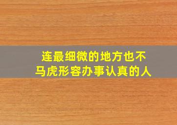 连最细微的地方也不马虎形容办事认真的人