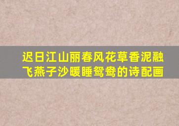 迟日江山丽春风花草香泥融飞燕子沙暖睡鸳鸯的诗配画