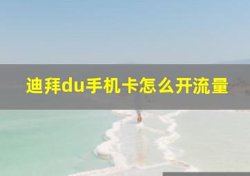 迪拜du手机卡怎么开流量