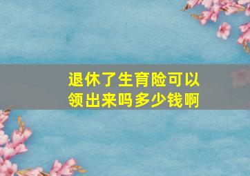 退休了生育险可以领出来吗多少钱啊