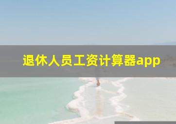 退休人员工资计算器app