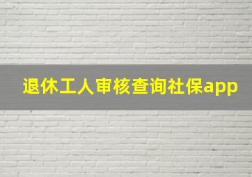 退休工人审核查询社保app