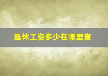 退休工资多少在哪里查