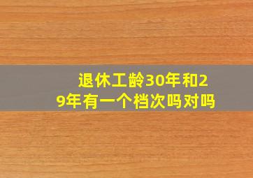 退休工龄30年和29年有一个档次吗对吗