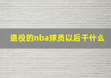 退役的nba球员以后干什么