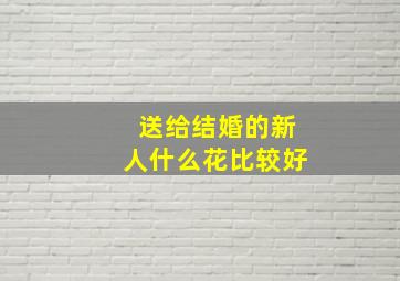 送给结婚的新人什么花比较好