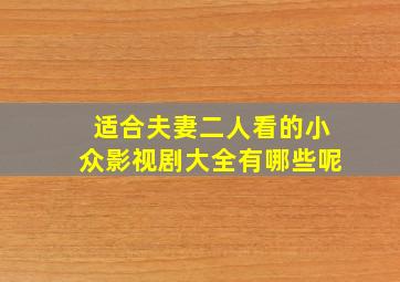 适合夫妻二人看的小众影视剧大全有哪些呢