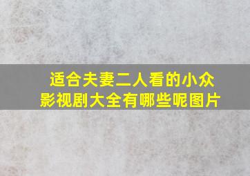 适合夫妻二人看的小众影视剧大全有哪些呢图片