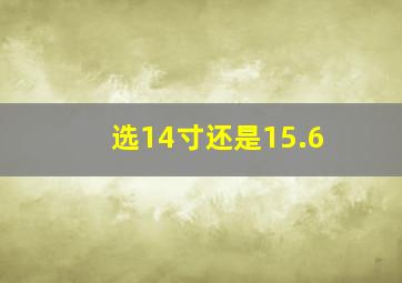 选14寸还是15.6