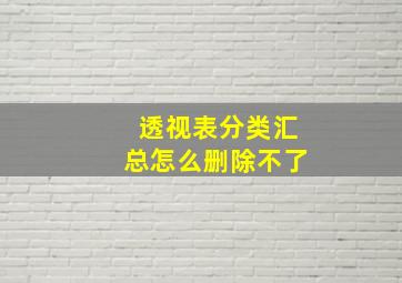 透视表分类汇总怎么删除不了