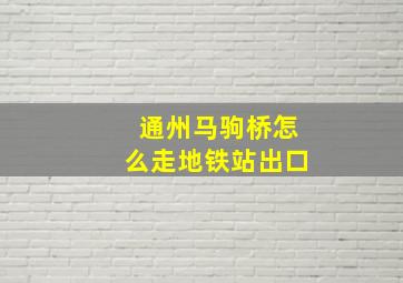 通州马驹桥怎么走地铁站出口